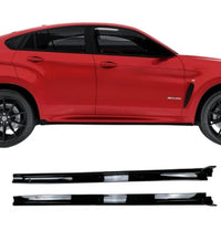Load image into Gallery viewer, BMW F15 F85 X5M X6M F86 F16 GLOSS BLACK FULL SIDE SKIRT SKIRTS EXTENSION BLADE
