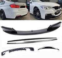 Load image into Gallery viewer, BMW F30 M PERFORMANCE BODY KIT FRONT LIP SPLITTER REAR DIFFUSER SPOILER QUAD
