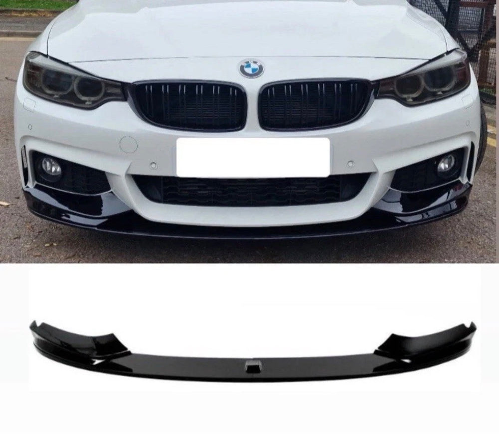 BMW F32 F33 F36 FRONT SPLITTER 4 SERIES M SPORT LIP GLOSS BLACK ABS COUPE GRAN CONVERTIBLE