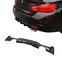 Load image into Gallery viewer, BMW F32 F33 F36 GLOSS BLACK REAR DIFFUSER QUAD EXIT VALANCE PERFORMANCE SPOILER

