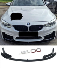 Load image into Gallery viewer, BMW F80 F82 F83 M3 M4 M PERFORMANCE STYLE FRONT SPLITTER LIP SPOILER GLOSS BLACK
