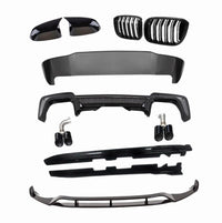 Load image into Gallery viewer, BMW G01 X3 Pre Lci Gloss Black kit Bodykit Grilles Mirrors Exhaust Tips
