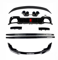 Load image into Gallery viewer, BMW G20 Kit Full Length Side Extensions Bodykit 3 Series Gloss Black Quad Led 2 Piece Splitter - STM STYLING 

