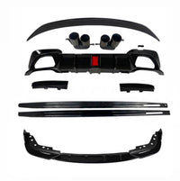 Load image into Gallery viewer, BMW G20 Kit Full Length Side Extensions Bodykit 3 Series Gloss Black Quad Led V Splitter - STM STYLING 
