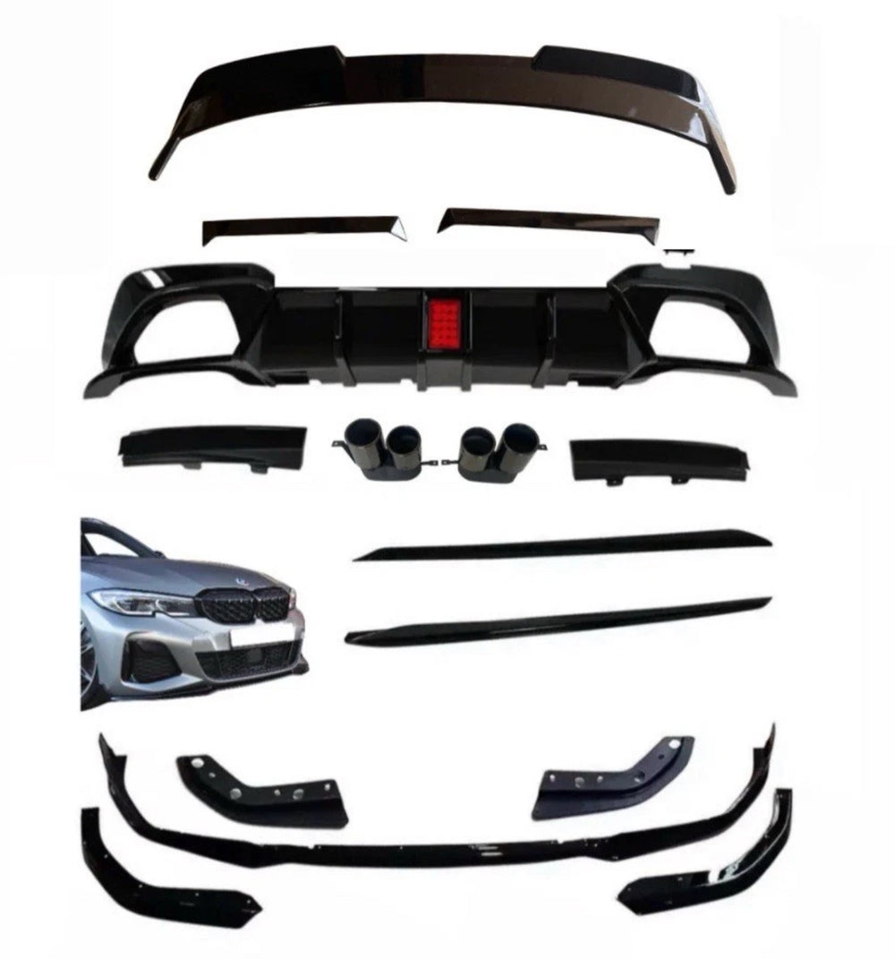 BMW G21 3 SERIES TOURING ESTATE BODY KIT SPLITTER QUAD LED DIFFUSER ED2 ROOF