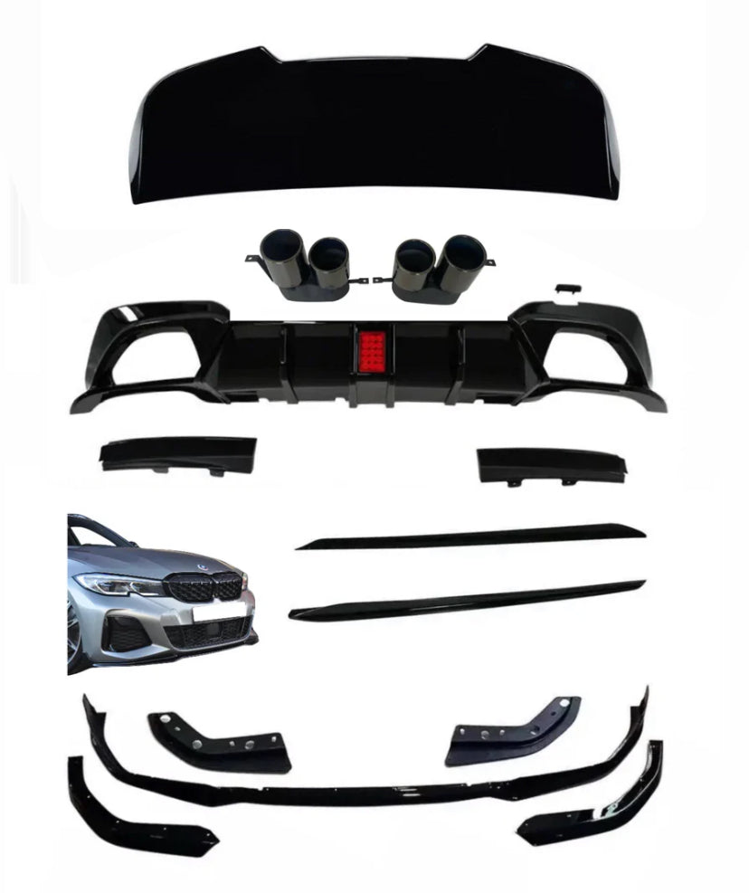 BMW G21 3 SERIES TOURING ESTATE BODY KIT SPLITTER REAR QUAD LED DIFFUSER MP ROOF