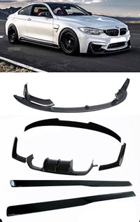 Load image into Gallery viewer, BMW M3 M4 F80 F82 F83 GLOSS FRONT SPLITTER REAR DIFFUSER SIDE SKIRTS BODY KIT MP
