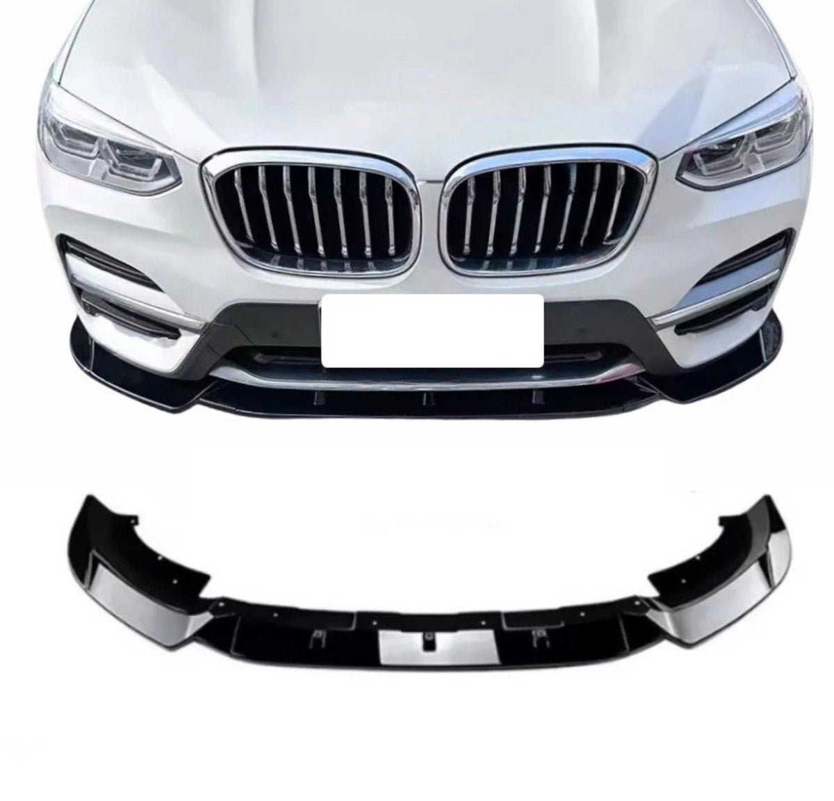 BMW X3 G01 Pre-LCI Standard SE Gloss Black Front Splitter Spoiler Lip 2018-2021