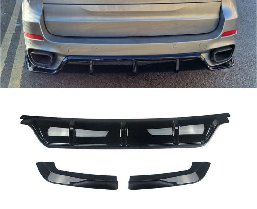 BMW X5 F15 Gloss Black Rear Diffuser Lip Valance M Sport