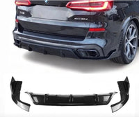 Load image into Gallery viewer, BMW X5 G05 M SPORT GLOSS BLACK REAR BUMPER DIFFUSER SPOILER EXTENSION 2018+
