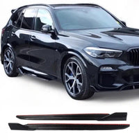 Load image into Gallery viewer, BMW X5 G05 M SPORT GLOSS BLACK SIDE SKIRTS EXTENSION BLADES FACELIFT 18-23
