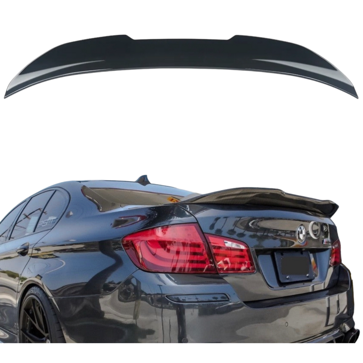 Boot Spoiler - Kick Wing - Fits BMW F10 5 Series M5 - Carbon Look