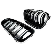 Load image into Gallery viewer, BMW F10 F11 5 Series 10-16 Kidney Grille Grill Grilles Gloss Black Twin Slats - STM STYLING 
