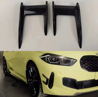 Load image into Gallery viewer, BMW 1 SERIES F40 M SPORT FRONT CANARDS FINS LIP MP GLOSS BLACK SPLITTER - STM STYLING 
