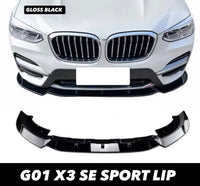 Load image into Gallery viewer, BMW X3 G01 Pre-LCI Standard SE Gloss Black Front Splitter Spoiler Lip 2018-2021
