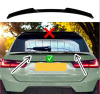 Load image into Gallery viewer, REAR MID SPOILER WING FOR BMW 3 SERIES G21 ESTATE TOURING GLOSS BLACK 2019+ ROOF - STM STYLING 
