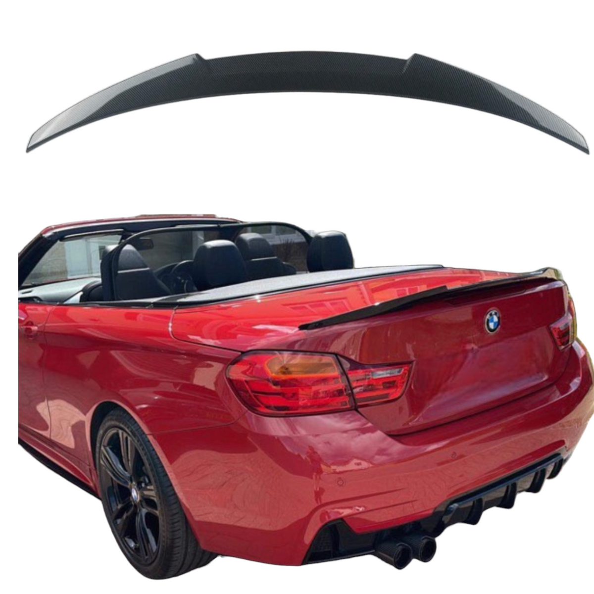 Car Boot Spoiler - Fits BMW F33 4 Series - M4 Style - Carbon Look