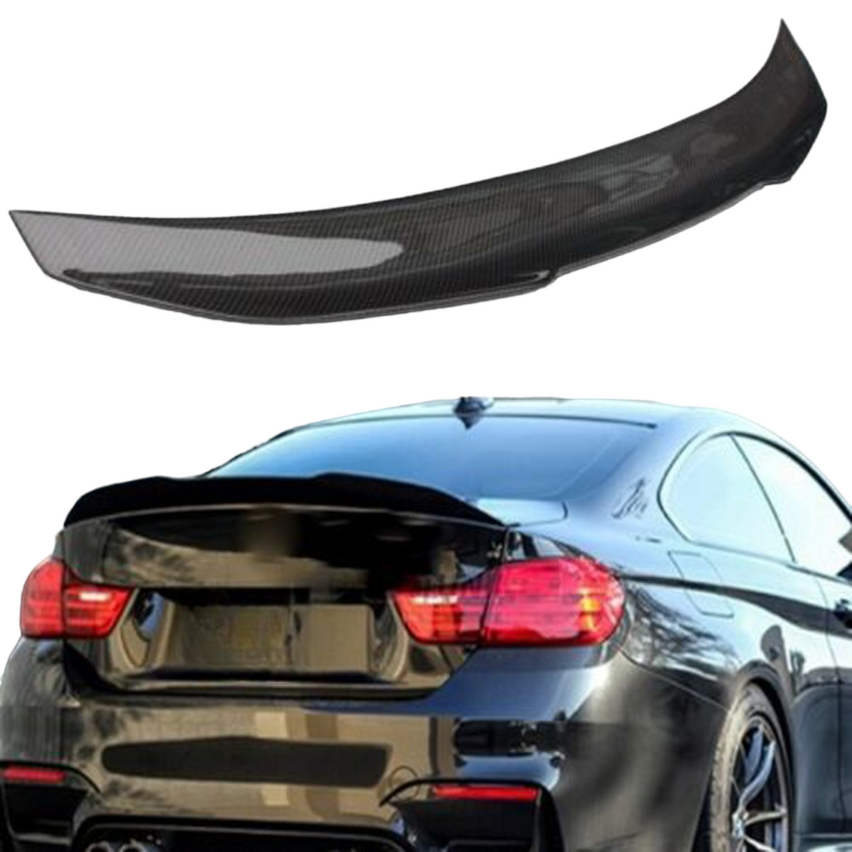 Car Boot Spoiler - Fits BMW F36 4 Series - V Style - Carbon Look