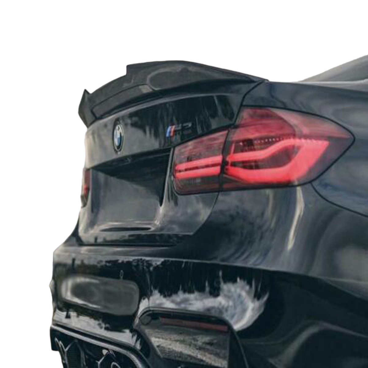 Car Boot Spoiler - STM style - Fits BMW F30 F80 M3 - 3 Series - Gloss Black