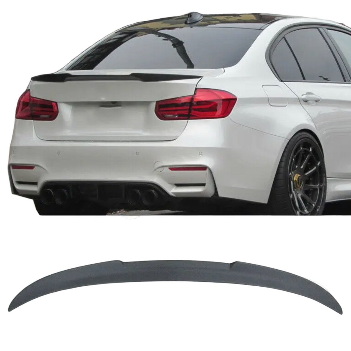 Car Boot Spoiler - V Style - Fits BMW F80 F30  3 Series - Unpainted