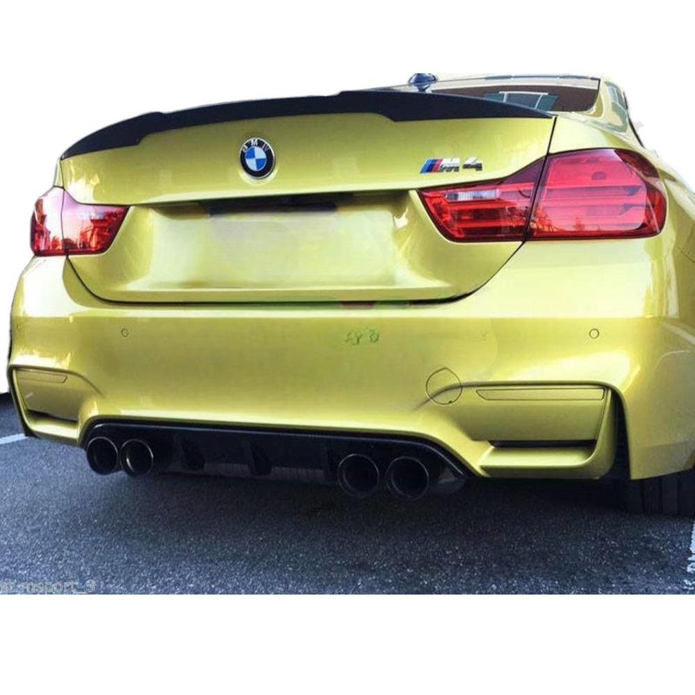 Car Boot Spoiler - V Style - Fits BMW F82 M4 - Gloss Black  