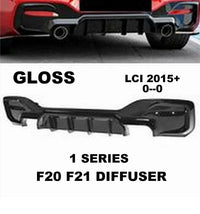 Load image into Gallery viewer, BMW 1 SERIES F20 F21 REAR DIFFUSER 2015+ FACELIFT LCI 135/140 LOOK GLOSS BLACK
