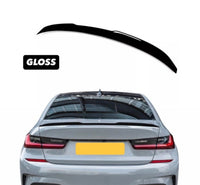 Load image into Gallery viewer, BMW 3 SERIES G20 V STYLE M4 2019+ REAR SLIM BOOT SPOILER LIP GLOSS BLACK - STM STYLING 
