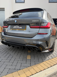 Load image into Gallery viewer, G20 G21 QUAD EXHAUST COMPETITION STYLE REAR DIFFUSER TAIL PIPE FOR BMW 3 SERIES - STM STYLING 
