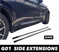 Load image into Gallery viewer, BMW X3 G01 F97 M Sport 2018-2024 Side Skirt Extension Blades Lip Gloss Black
