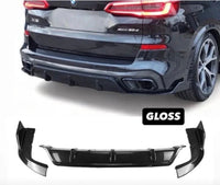 Load image into Gallery viewer, BMW X5 G05 M SPORT GLOSS BLACK REAR BUMPER DIFFUSER SPOILER EXTENSION 2018+
