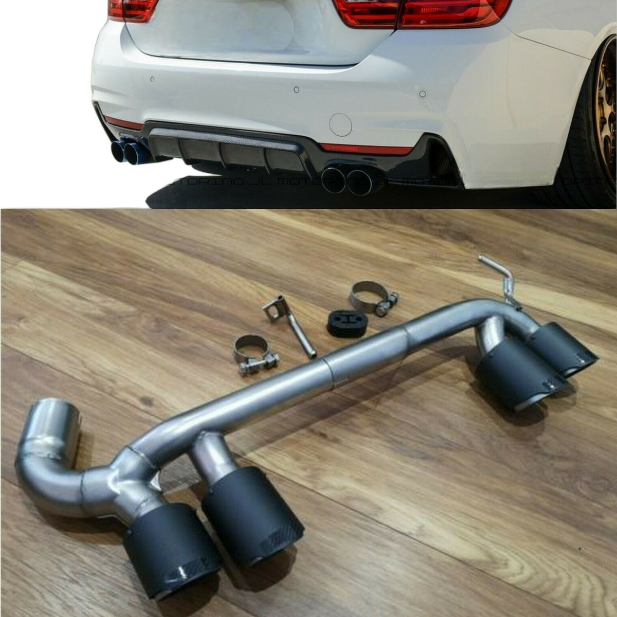 Exhaust Tips - Tail Pipe Diffuser - Fits BMW F32 F33 F36&nbsp;4 Series M3 M4 - Quad Exit