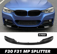 Load image into Gallery viewer, BMW 3 SERIES F30 F31 MP STYLE FRONT LIP SPOILER SPLITTER GLOSS BLACK 2 PIECE - STM STYLING 
