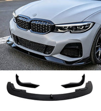 Load image into Gallery viewer, FOR BMW 3 SERIES G20 G21 AC STYLE FRONT SPLITTER LIP SPOILER GLOSS BLACK 2018-21
