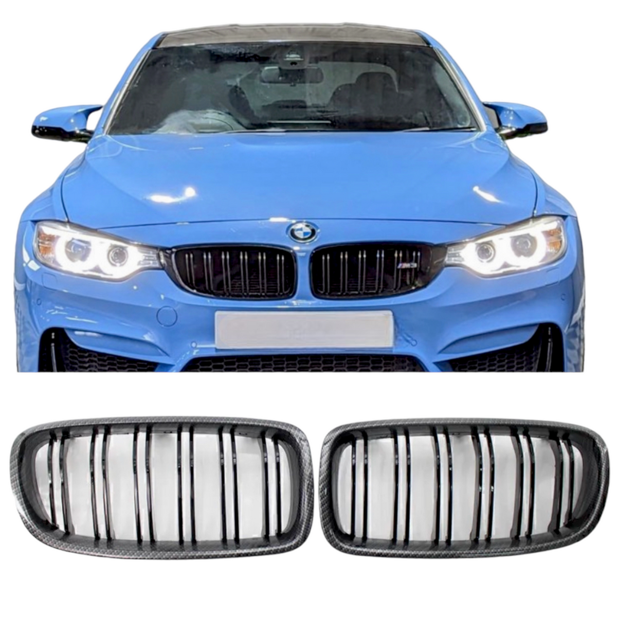 Front Grille - Fits BMW F30 F31 3 Series - M3 Sport - Carbon Look