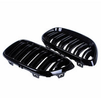 Load image into Gallery viewer, Front Grilles - Double Slat - Fits BMW F22 F23 M2 - 2 Series - Gloss Black
