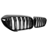 Load image into Gallery viewer, Front Grilles - Double Slat - Fits BMW G30 G31 2017-2018 - 5 Series - Gloss Black
