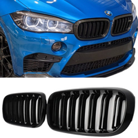 Load image into Gallery viewer, Front Grilles - Double Slat - Gloss Black
