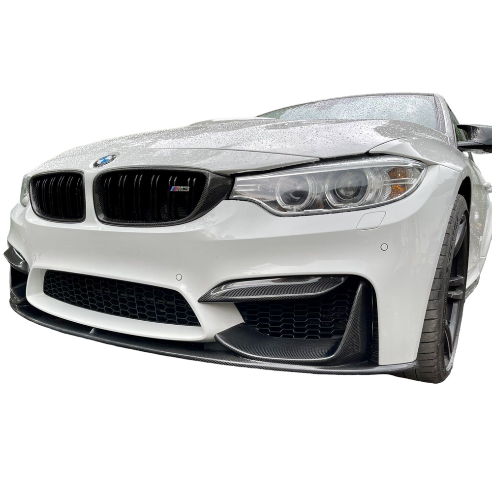 Front Splitter - With Canards - Fits BMW F30 F31 - M4 - Carbon Look