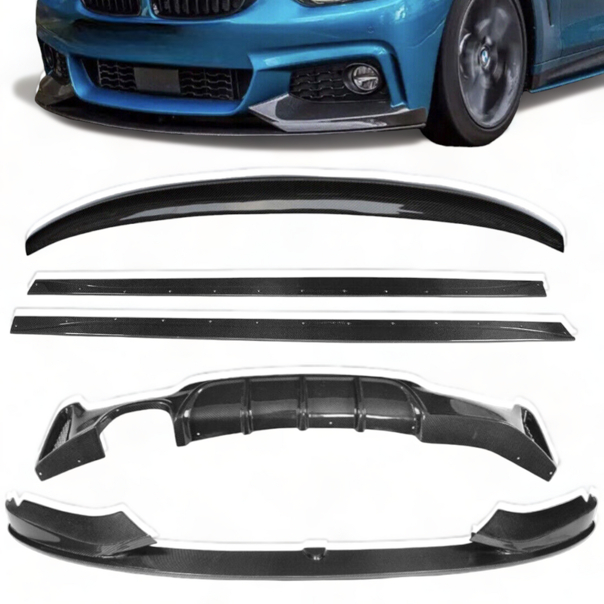 Full Body Kit - Fits BMW F33 4 Series - Quad Exit - Carbon Look