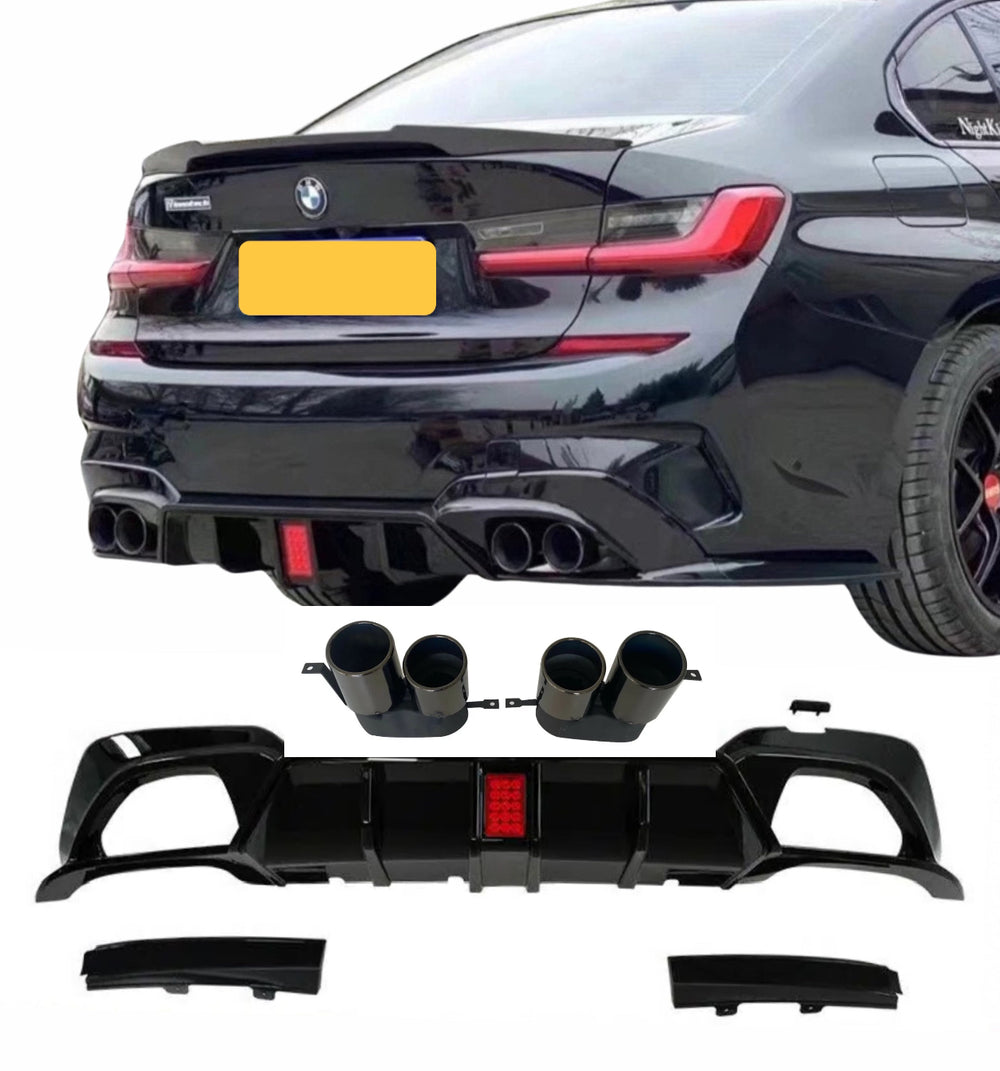 G20 3 Series Diffuser with Exhaust pipes Gloss Black 