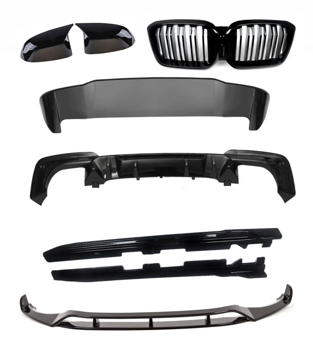 BMW G01 X3 Gloss Black kit Bodykit Splitter Grilles Mirrors - STM STYLING 