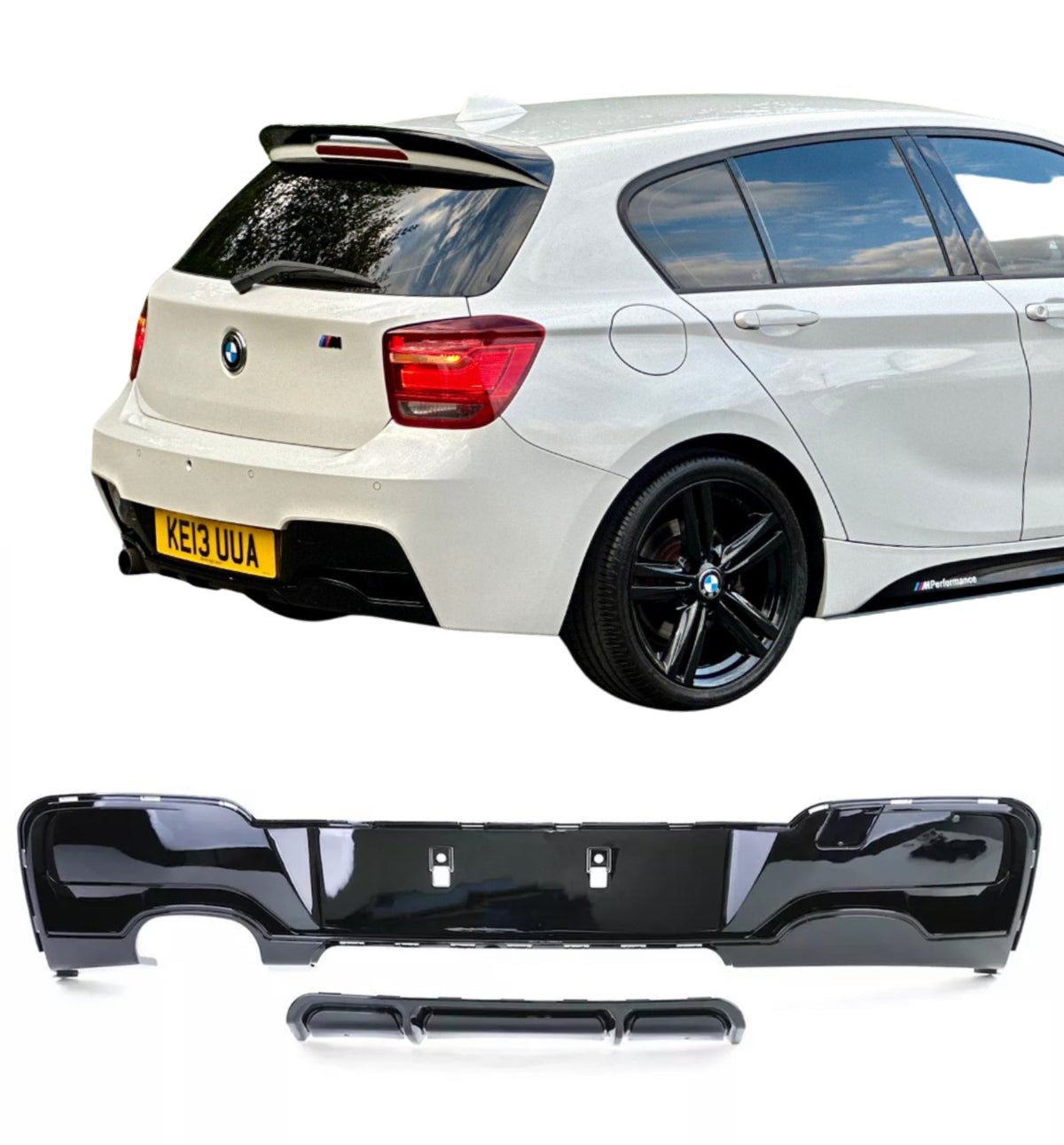 BMW F20 F21 Pre Lci 1 Series Diffuser Gloss Black 12-14