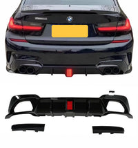 Load image into Gallery viewer, G20 3 Series Diffuser with Exhaust pipes Gloss Black 
