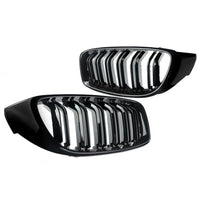 Load image into Gallery viewer, BMW 4 Series F32 F33 F36 Gloss black grilles twin blade slats abs
