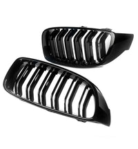 Load image into Gallery viewer, BMW 4 Series F32 F33 F36 Gloss black grilles twin blade slats abs
