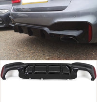 Load image into Gallery viewer, .Rear Diffuser - Fits BMW G30 G31 - 5 Series - M5 Style - Gloss Black - STM STYLING 
