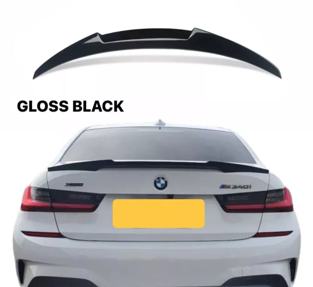 GLOSS BLACK M PERFORMANCE V M4  BOOT SPOILER WING LIP FOR BMW 3 SERIES G20 2019+