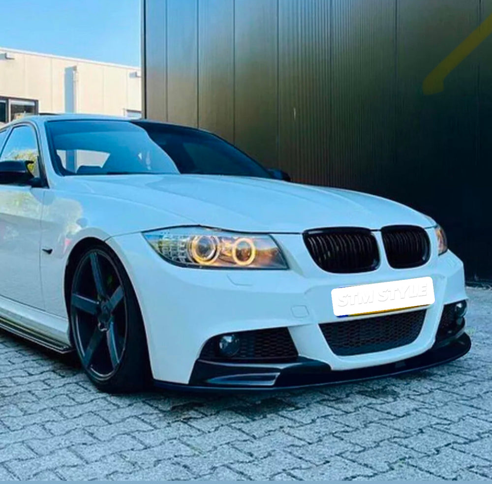 BMW E90 3 SERIES FULL KIT GLOSS BLACK FRONT SPLITTER - STM STYLING 