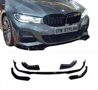 Load image into Gallery viewer, G20 G21 Mp Style Front Splitter For 3 Series BMW Gloss Black Pre Lci (2019-2022)
