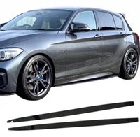 Load image into Gallery viewer, GLOSS BLACK BMW F20 F21 M PERFORMANCE STYLE SIDE SKIRT EXTENSION 2012-2018 BLADE
